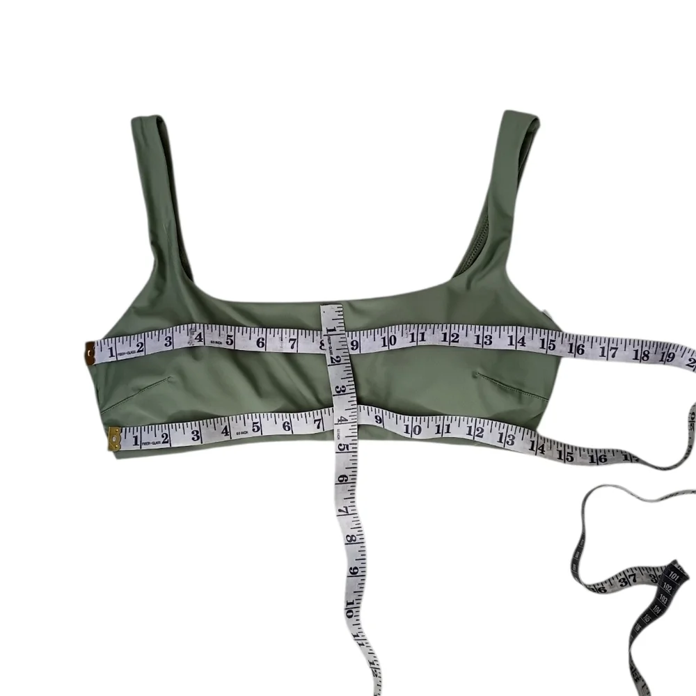 aerie Sage Green Scoop Neck Swim Top sz L NEW - Picture 6 of 8